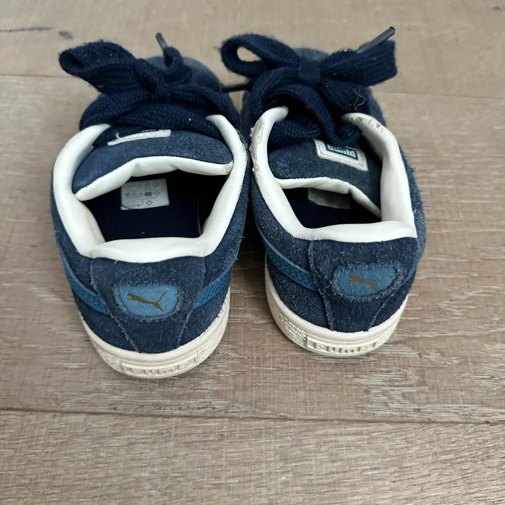Puma suede Kids Navy and Light Blue Sneakers